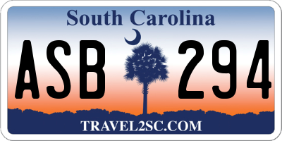 SC license plate ASB294
