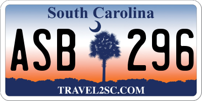 SC license plate ASB296