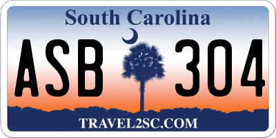 SC license plate ASB304