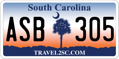 SC license plate ASB305