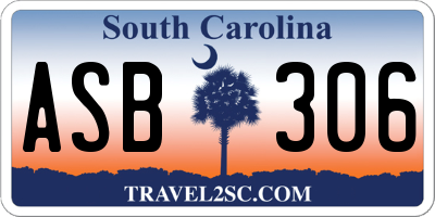 SC license plate ASB306