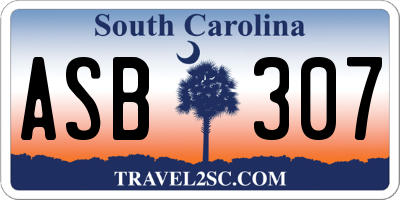 SC license plate ASB307
