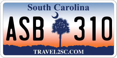SC license plate ASB310