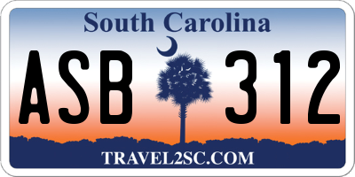 SC license plate ASB312