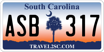 SC license plate ASB317