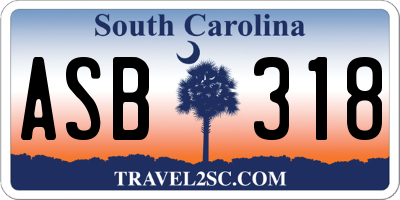 SC license plate ASB318