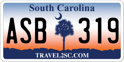 SC license plate ASB319