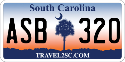 SC license plate ASB320