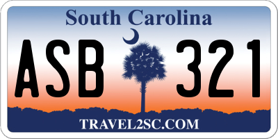 SC license plate ASB321