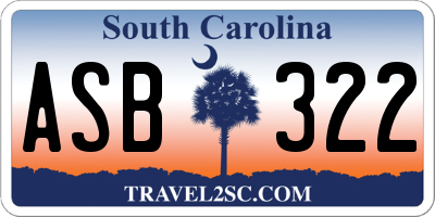 SC license plate ASB322