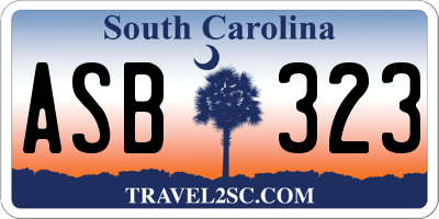 SC license plate ASB323