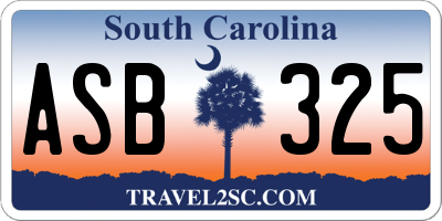 SC license plate ASB325