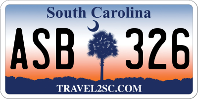 SC license plate ASB326