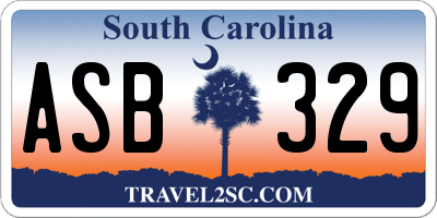 SC license plate ASB329