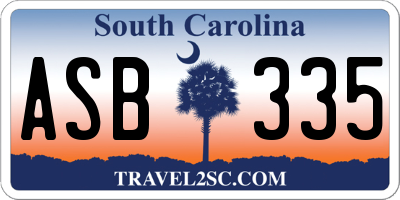 SC license plate ASB335
