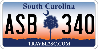 SC license plate ASB340
