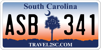 SC license plate ASB341