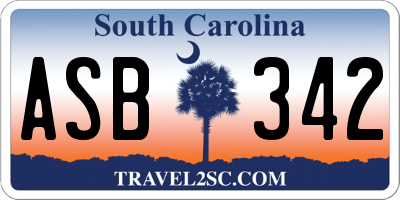 SC license plate ASB342