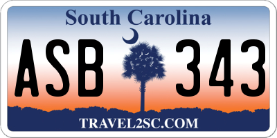 SC license plate ASB343