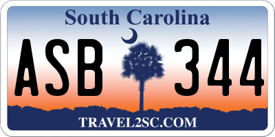 SC license plate ASB344