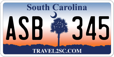 SC license plate ASB345
