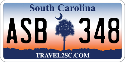 SC license plate ASB348