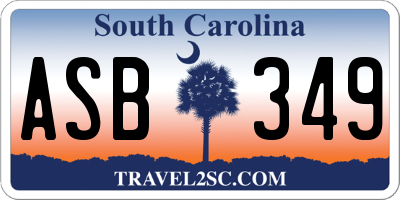 SC license plate ASB349