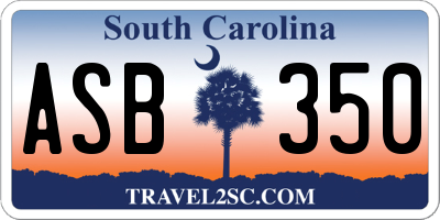 SC license plate ASB350