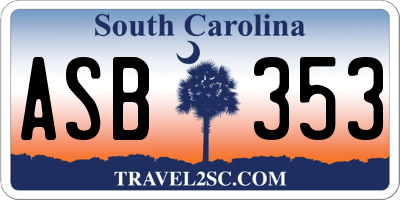 SC license plate ASB353