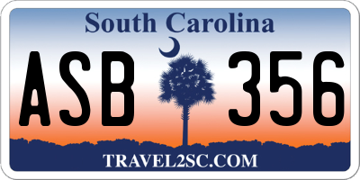 SC license plate ASB356