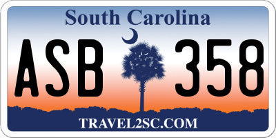 SC license plate ASB358