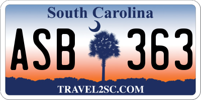 SC license plate ASB363