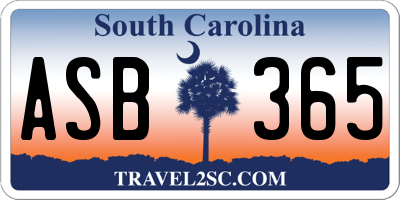 SC license plate ASB365