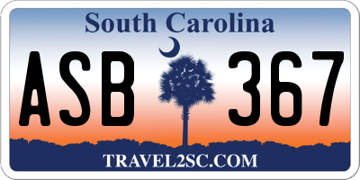 SC license plate ASB367