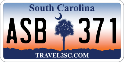 SC license plate ASB371