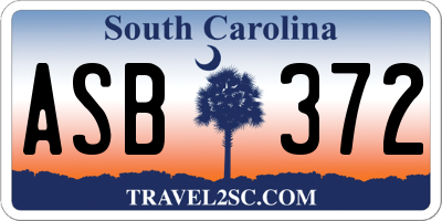 SC license plate ASB372