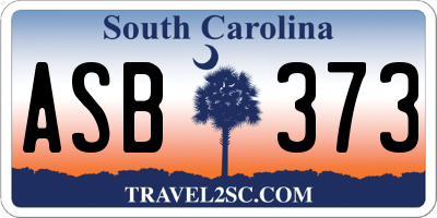 SC license plate ASB373