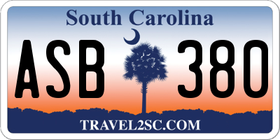 SC license plate ASB380