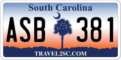 SC license plate ASB381