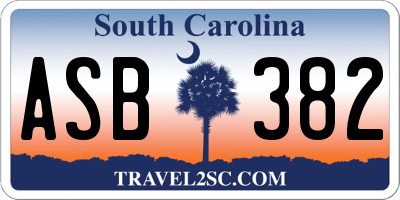 SC license plate ASB382