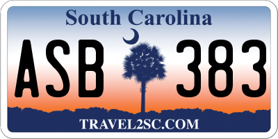 SC license plate ASB383