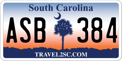 SC license plate ASB384