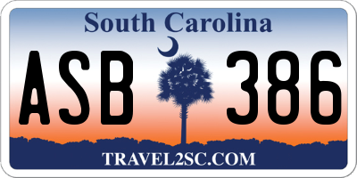 SC license plate ASB386