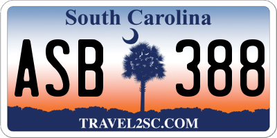 SC license plate ASB388