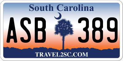 SC license plate ASB389