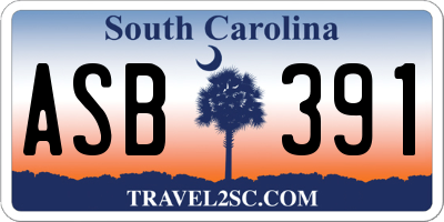 SC license plate ASB391