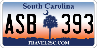 SC license plate ASB393
