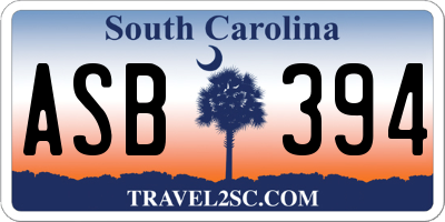 SC license plate ASB394