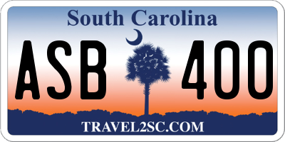 SC license plate ASB400