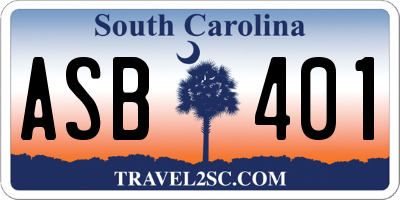 SC license plate ASB401